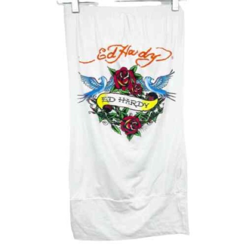 Ed hardy mini white tube dress